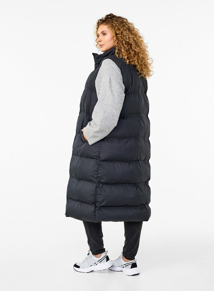 Zizzi Lang vest med lommer, , Model, 1