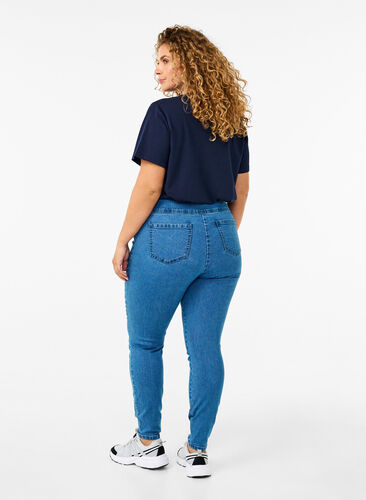 Zizzi Stretchy jeggings med høj talje, Light Blue, Model image number 1