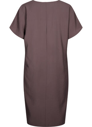 Zizzi V-hals kjole i viskose, Chocolate Martini, Packshot image number 1