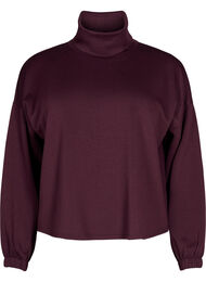 Bluse med turtleneck i modalmix, Fig