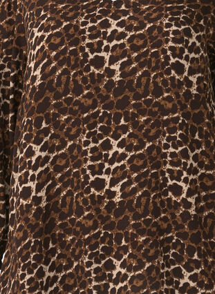 Zizzi Bluse med leopardprint og 3/4 ærmer, Leo AOP, Packshot image number 2