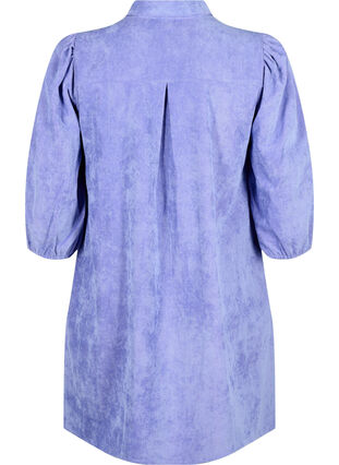 Zizzi Fløjlskjole med 3/4 ærmer og knapper, Lavender Violet, Packshot image number 1