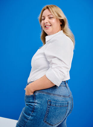 Zizzi Amy jeans med høj talje og super slim fit, Light Blue, Image image number 1