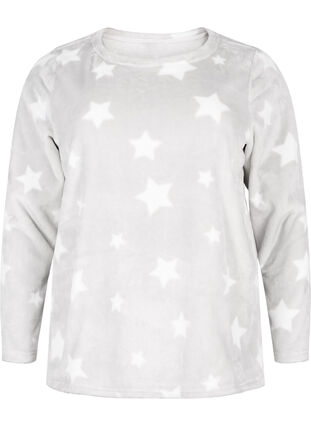Zizzi Langærmet bluse med stjerner, Grey Star, Packshot image number 0