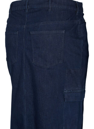 Zizzi Maxi denim nederdel, Dark Blue Denim, Packshot image number 3