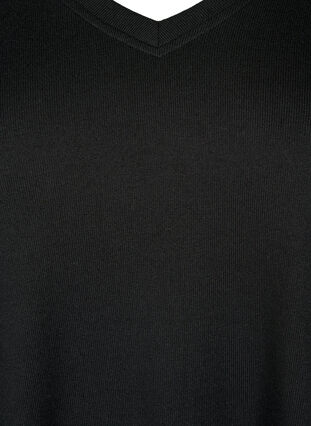 Zizzi Langærmet bluse med bred manchet og knapper, Black, Packshot image number 2