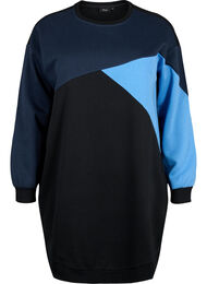 Lang sweatshirt med colorblock, Night S. Color Block