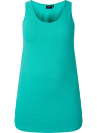 Ensfarvet basis top i bomuld, Aqua Green