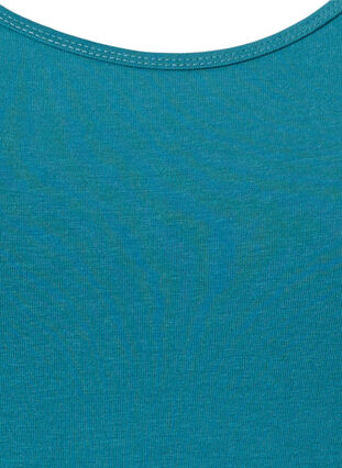 Zizzi Ensfarvet basis top i bomuld, Brittany Blue, Packshot image number 2