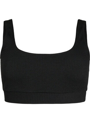 Zizzi Bikini top med crepe struktur, Black, Packshot image number 0