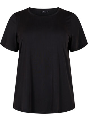 Zizzi T-shirt i TENCEL™ Modal med rund hals, Black, Packshot image number 0