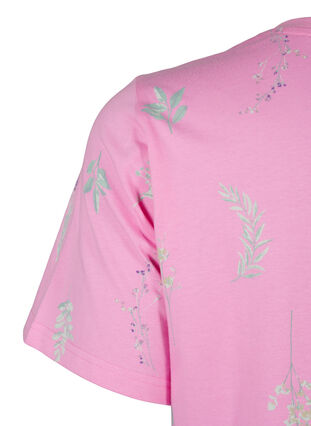 Zizzi T-shirt i økologisk bomuld med blomsterprint, Rosebloom W. Flower, Packshot image number 3