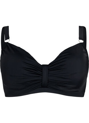 Zizzi Bikini bøjle bh med draperinger, Black, Packshot image number 0