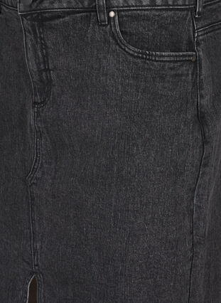 Zizzi Nederdel i denim med slids foran, Dark Grey Denim, Packshot image number 2