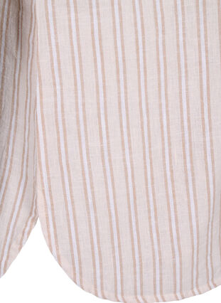 Zizzi Skjortebluse med knaplukning i bomuldsmix med hør, Sandshell White, Packshot image number 3