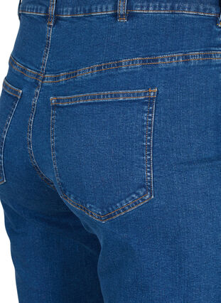 Zizzi Højtaljede Gemma jeans med straight fit, Dark blue, Packshot image number 3