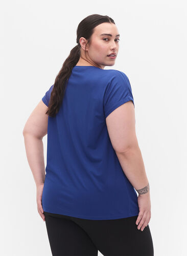 Zizzi Kortærmet trænings t-shirt, Sodalite Blue, Model image number 1