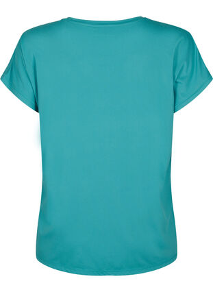 Zizzi Kortærmet trænings t-shirt, Green-Blue Slate, Packshot image number 1