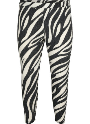 Zizzi Leggings med zebramønster, White Zebra, Packshot image number 0