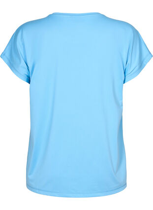 Zizzi Kortærmet trænings t-shirt, Alaskan Blue, Packshot image number 1