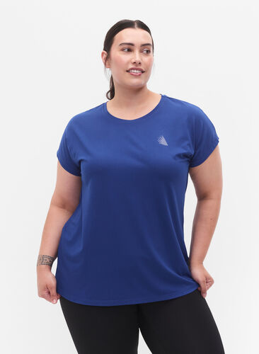 Zizzi Kortærmet trænings t-shirt, Sodalite Blue, Model image number 0