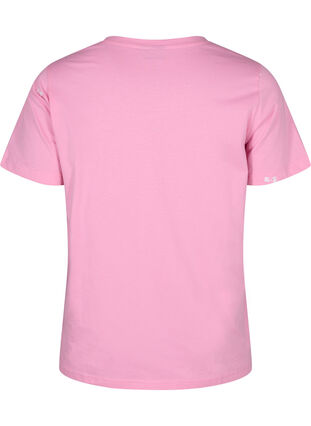 Zizzi T-shirt i økologisk bomuld med hjerter, Roseb. W. Bow Emb., Packshot image number 1