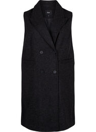 Lang vest i uld-look, Dark Grey Melange