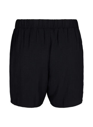 Zizzi Shorts med lommer og elastik i taljen, Black, Packshot image number 1