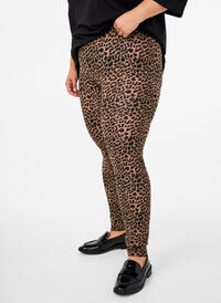 Viskose leggings med leo print, DARK LEO AOP, Model