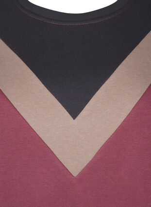 Zizzi Lang sweatshirt med colorblock, Rose B. Color Block, Packshot image number 2