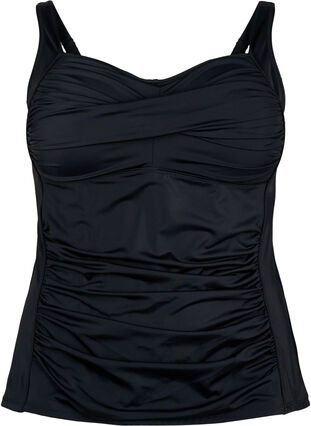 Zizzi Tankini med draperinger, Black, Packshot image number 0