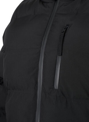Zizzi Pufferfrakke med hætte og lommer, Black, Packshot image number 2