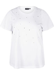 T-shirt i bomuld med similisten, Bright White
