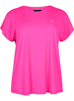 Zizzi Kortærmet trænings t-shirt, Neon Pink Glo, Packshot image number 0