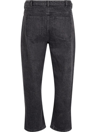 Zizzi Løs jeans med cropped længde, Dark Grey Denim, Packshot image number 1