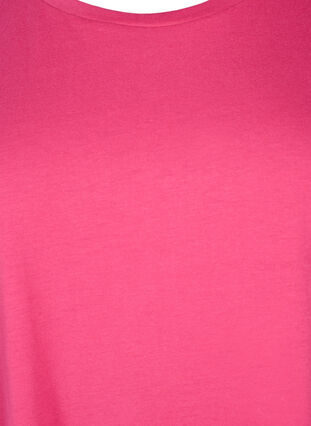 Zizzi Kortærmet t-shirt i bomuldsblanding, Raspberry Sorbet, Packshot image number 2