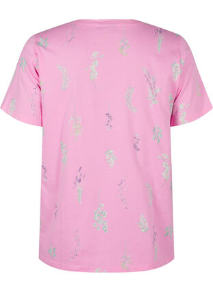 Zizzi T-shirt i økologisk bomuld med blomsterprint, Rosebloom W. Flower, Packshot image number 1