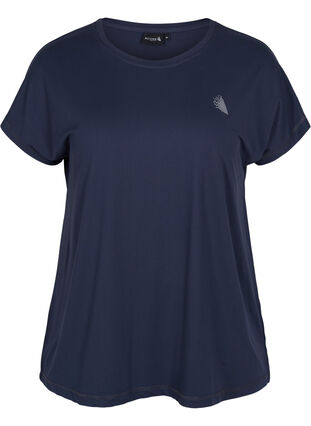Zizzi Ensfarvet trænings t-shirt, Graphite, Packshot image number 0