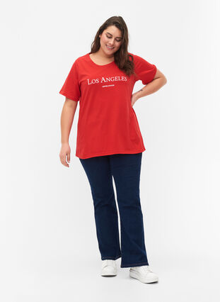 Zizzi FLASH - T-shirt med motiv, High Risk Red, Model image number 2