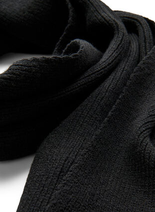 Zizzi Ensfarvet halstørklæde med viskose, Black, Packshot image number 1