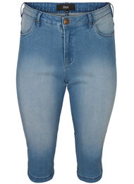 Højtaljede Amy capri jeans med super slim fit, Light Blue Denim