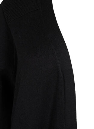 Zizzi Lang strikcardigan med lommer, Black, Packshot image number 2