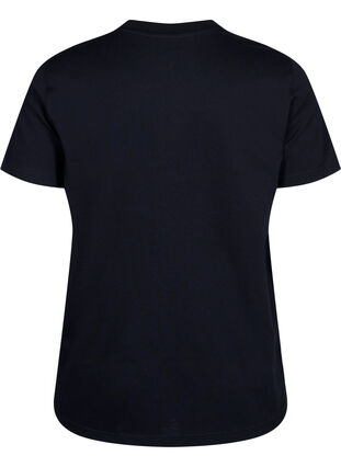 Zizzi Basis t-shirt i bomuld med rund hals , Black, Packshot image number 1