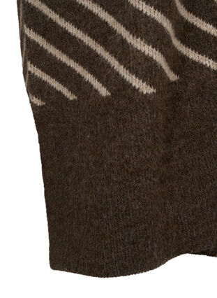 Zizzi Stribet strikcardigan med slids, Rain D.Mel.D.T.Mel., Packshot image number 3