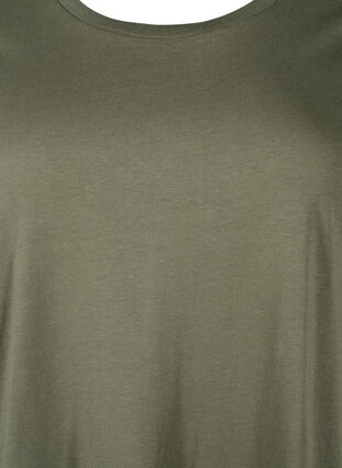 Zizzi T-shirt kjole i bomuld, Thyme, Packshot image number 2