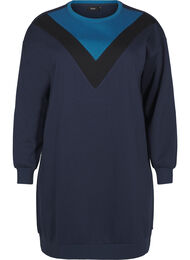 Lang sweatshirt med colorblock, Navy B. Color Block