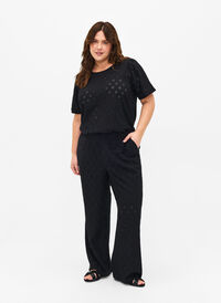 Løse bukser med hulmønster, Black, Model