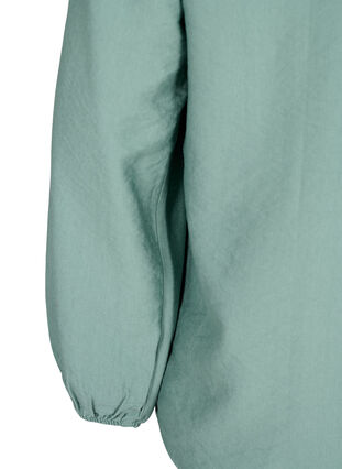 Zizzi Bluse i viskose med crochet detalje, Chinois Green, Packshot image number 3