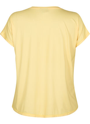 Zizzi Kortærmet trænings t-shirt, Lemon Meringue, Packshot image number 1