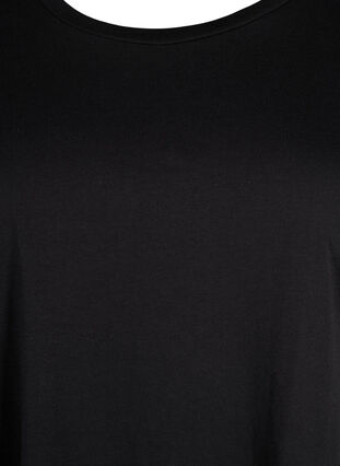 Zizzi Kortærmet t-shirt i bomuldsblanding, Black, Packshot image number 2